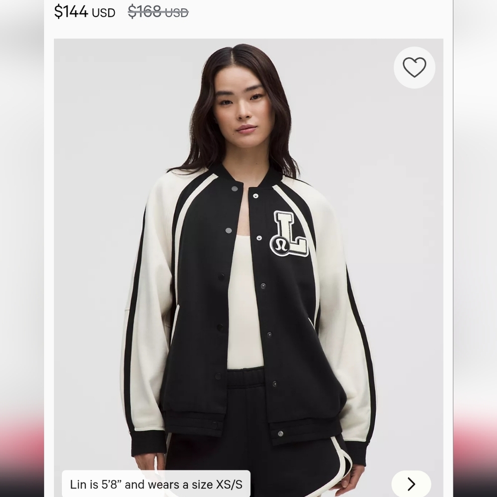 Lululemon Scuba Oversized Collegiate Jacket Nwt Size M/L